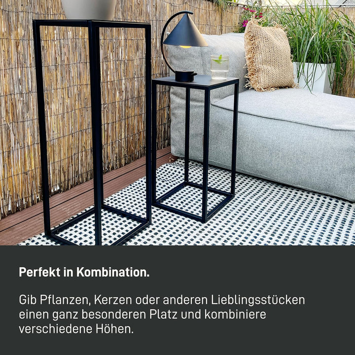 Natural Goods Berlin 1x Blumenständer Metall Weiss 90 cm - Eckiger Deko Pflanzenständer - Blumenhock