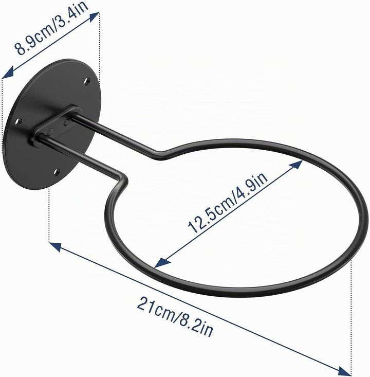4er-Set Ball Display Halter Wandhalterung: Schwarzer Aufbewahrungsständer für Basketball, Rugby, Fus