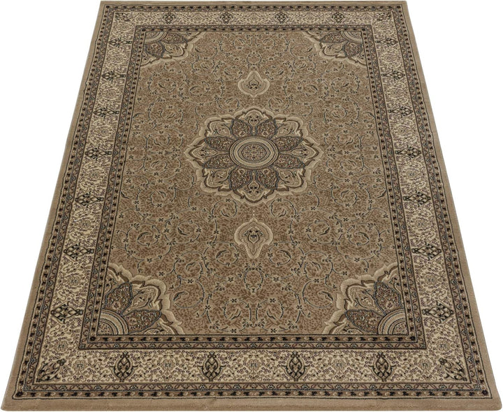 Carpetsale24 Orientteppich Kurzflor Orientalischer Teppich, Klassisch Oriental Ornament Medaillon De