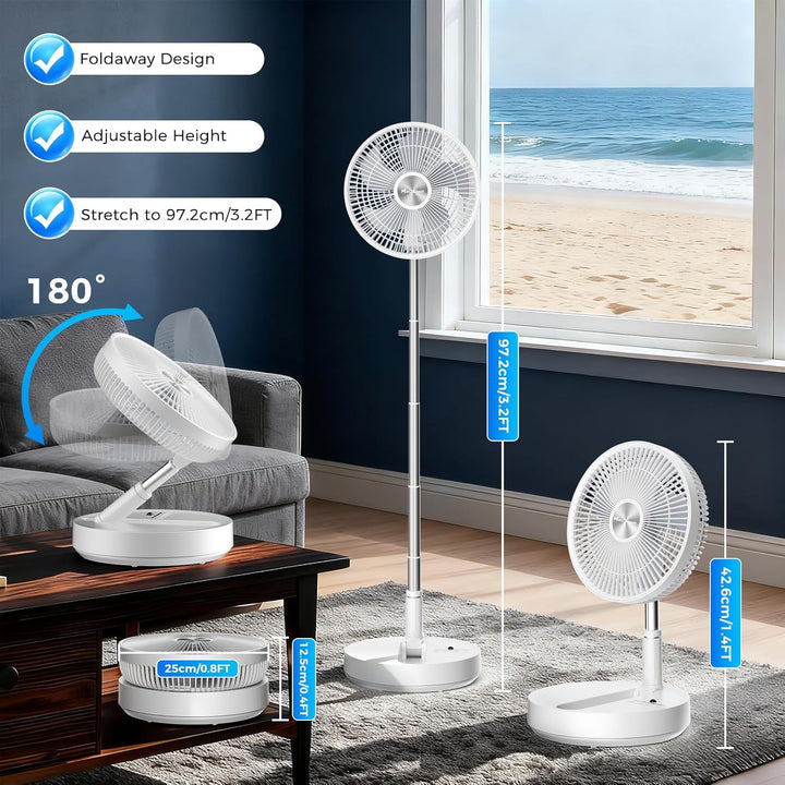 Marchpower leise Standventilator mit Fernbedienung Timer klappbar Ventilator Automatischer Oszillati