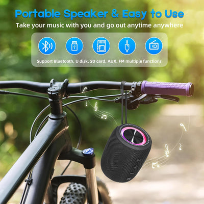 SENXINGYAN Bluetooth Lautsprecher 20W, Bluetooth Box, LED Musikbox Wasserdicht IPX6, 360° HD Stereo