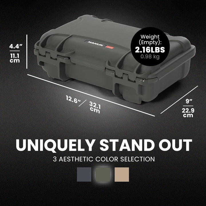 Nanuk 909 Wasserdichter Hartschalenkoffer Mit Plüschschaumeinlage - Olive Olive Cubed Foam, Olive Cu