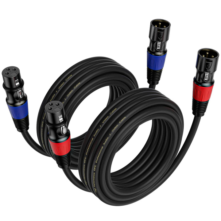 EBXYA XLR Kabel XLR auf XLR Mikrofonkabel 5M 2 Pack 3-Pin symmetrisches XLR Lautsprecherkabel, Steck