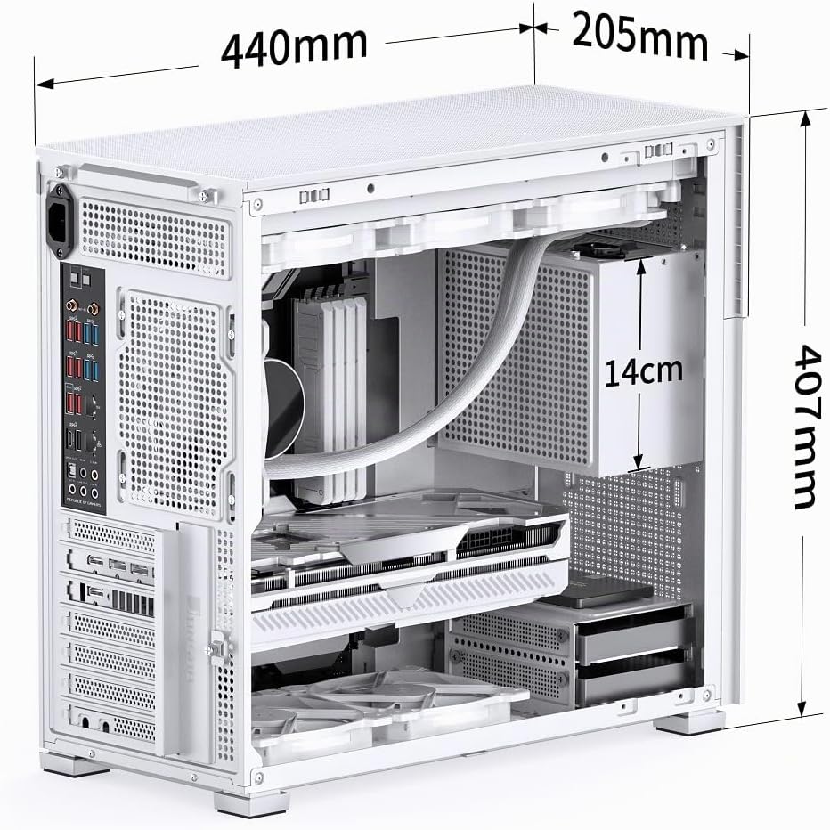 JONSBO D41 MESH Screen ATX Gehäuse, gehärtetes Glas, weiss