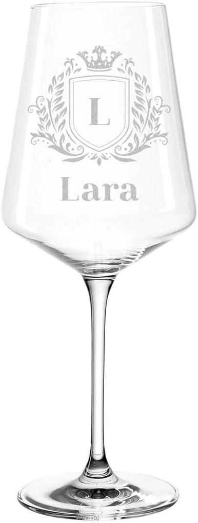 4-TLG Wein Geschenkset mit Wunschgravur - Motiv Wappen - personalisiert - 2X Weingläser 560 ml, 1x H