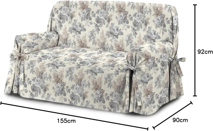 HomeLife Sofabezug Beige & Couch Überzug | weicher Sessel & Sofa Überzug & Sofaüberwurf Decke Blumen