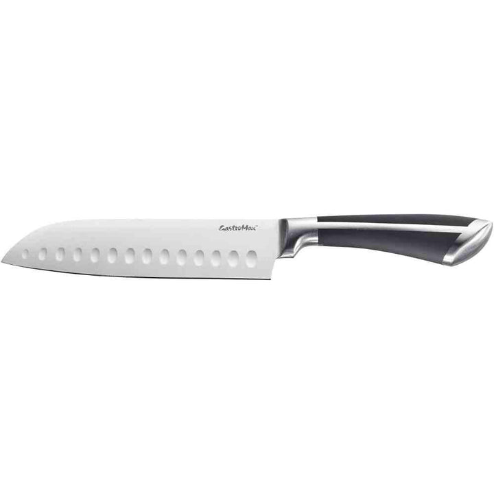 orthex 6708-1 Gastromax Santokumesser schwarz stahlfarbig, Edelstahl, Silver