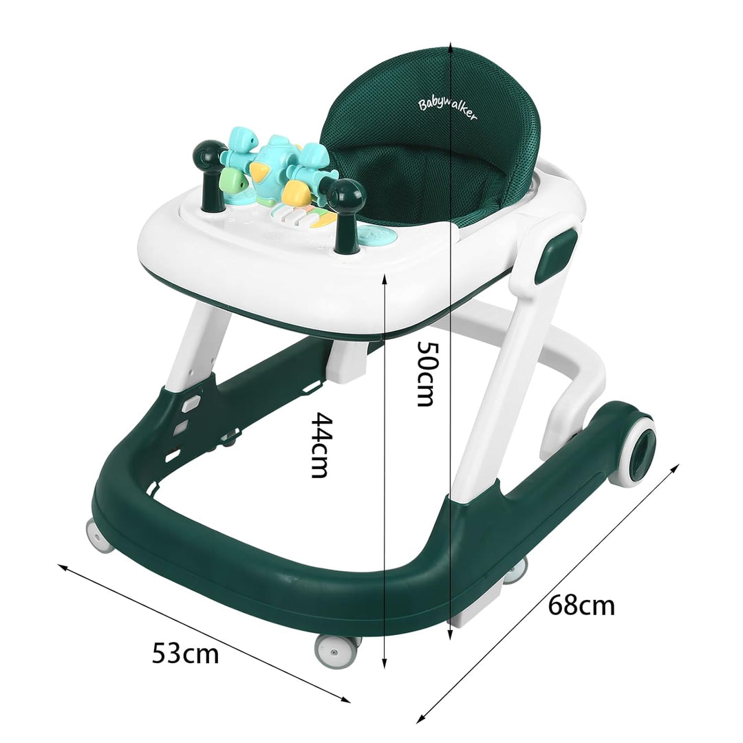 OHMG 4-in-1 Lauflernhilfe für Babys mit interaktivem Multiaktivitätstablett mit abnehmbarer Musik, h