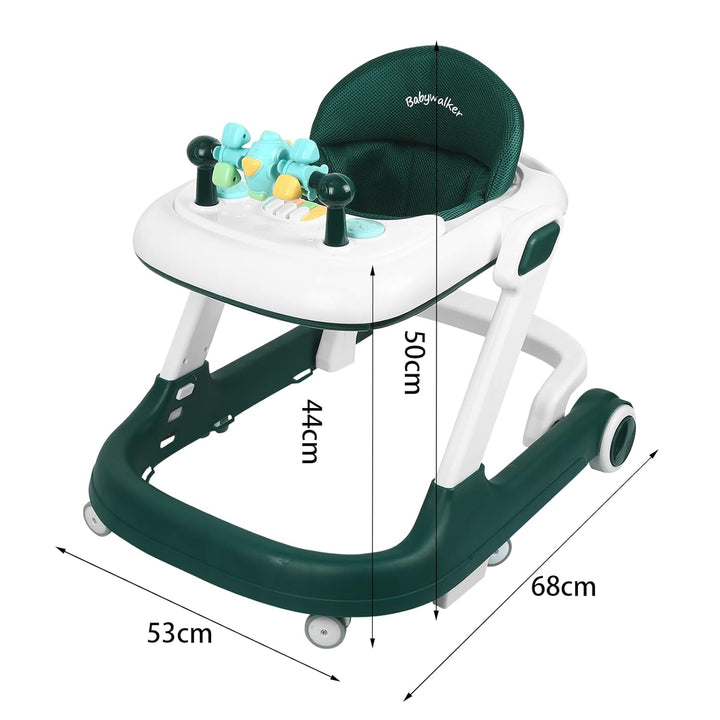 OHMG 4-in-1 Lauflernhilfe für Babys mit interaktivem Multiaktivitätstablett mit abnehmbarer Musik, h