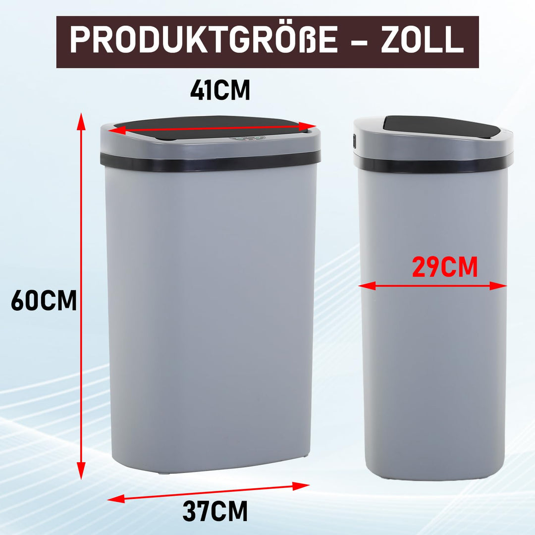 FDW Mülleimer mit Sensor & Deckel, Kunststoff, 50 L Küchenmülleimer, Smart, Automatisch, Berührungsl