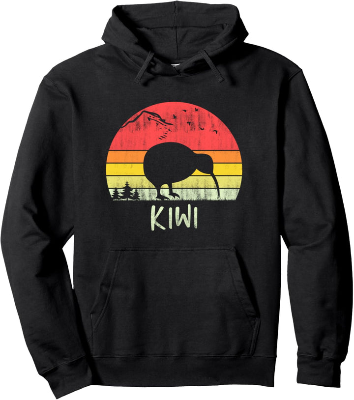Retro Vintage Kiwi Silhouette Vogel 70s 80s Geschenk Pullover Hoodie
