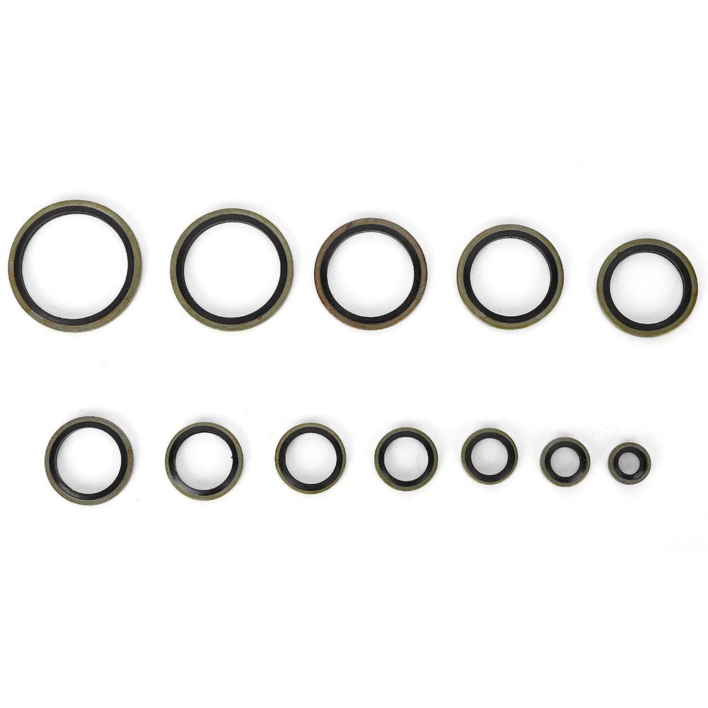 Hydraulik Dichtringe mit Gummilippe, M6 bis M30 Dichtungsringe-Set für Ölablassschrauben 12 Verschie
