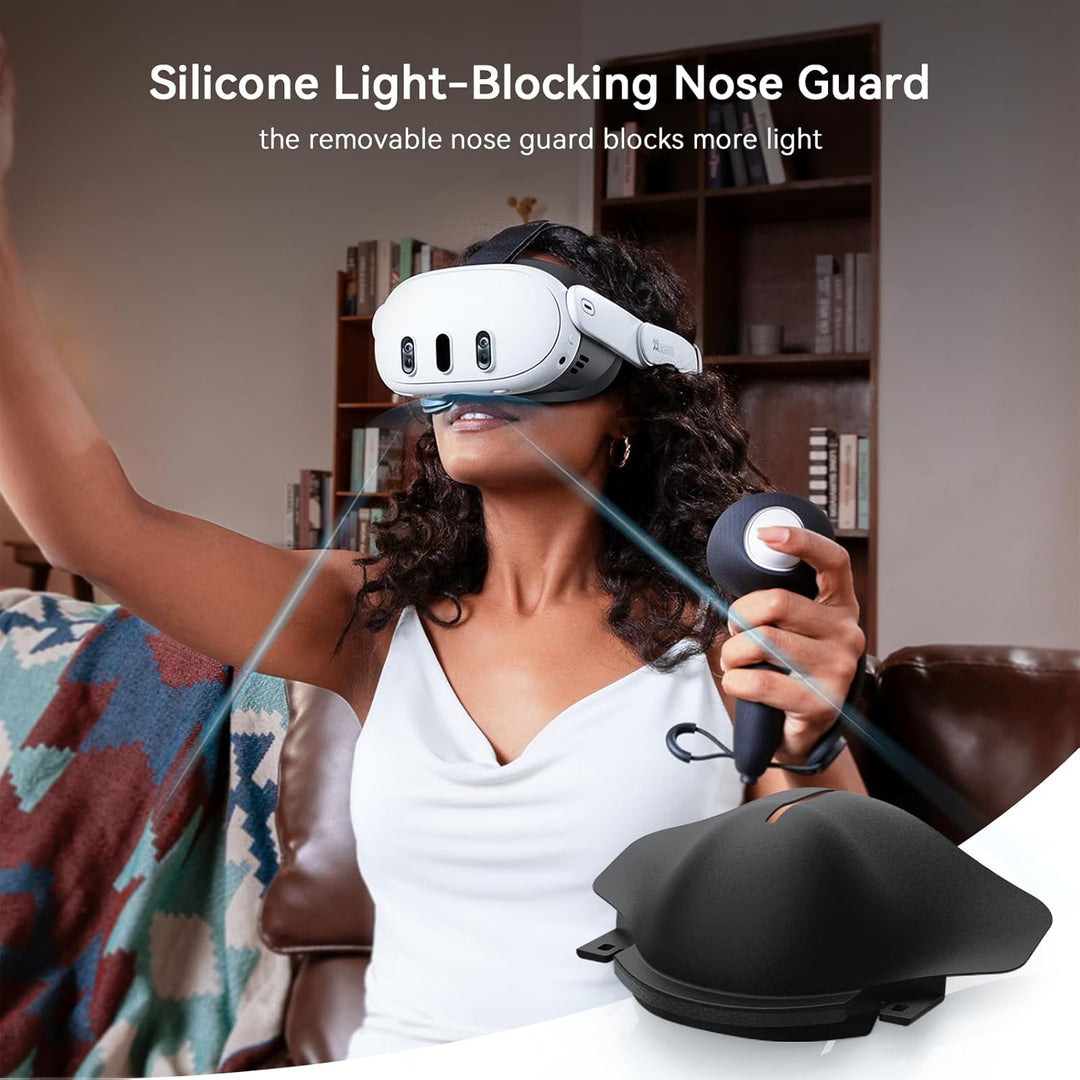 AMVR Face Cover Pad Facial Interface kompatibel mit Meta/Oculus Quest 3 Zubehör, mit weichem PU Face