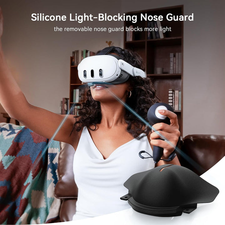 AMVR Face Cover Pad Facial Interface kompatibel mit Meta/Oculus Quest 3 Zubehör, mit weichem PU Face