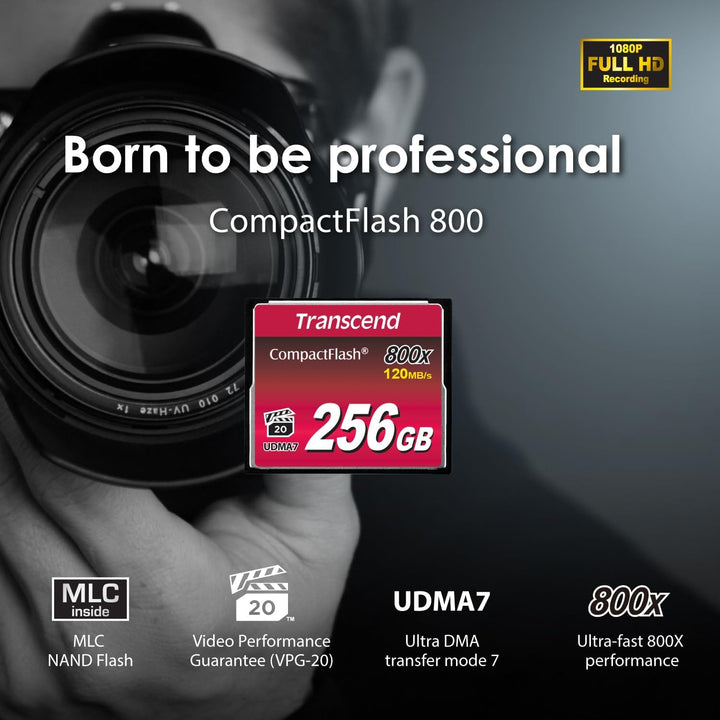 Transcend 128GB CompactFlash 800 Speicherkarte TS128GCF800 128GB CF800x, 128GB CF800x
