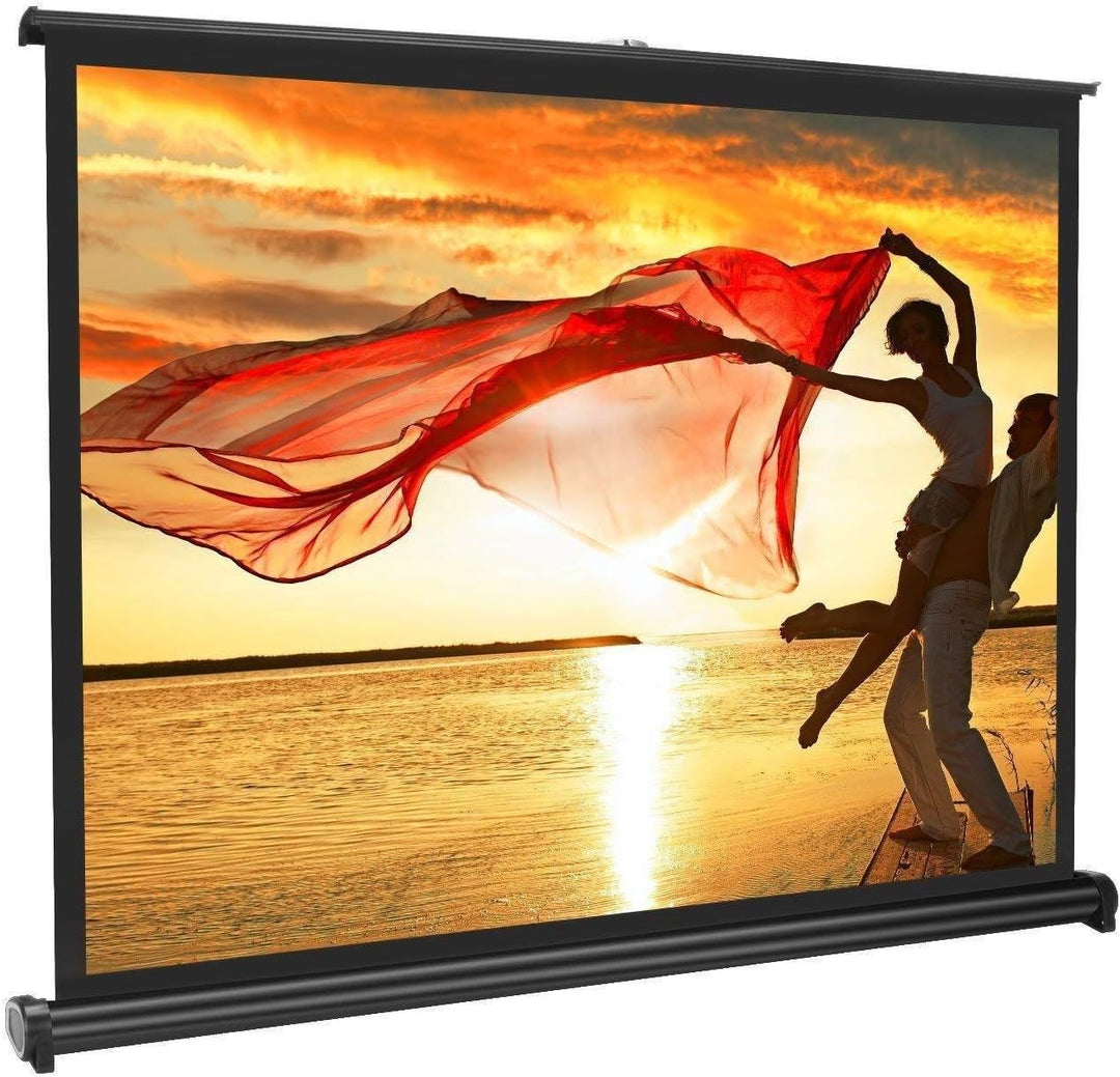 Yangers 50" Zoll Portabel Tragbare Beamer Leinwand Projektor Heimkino Rolloleinwand Tischleinwand mi