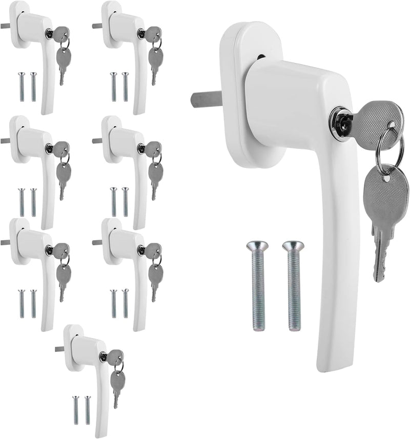 Jopassy 8X Fenstergriff Aluminium, abschliessbar Sicherheitsfenstergriff, kindersicherung mit Schlos