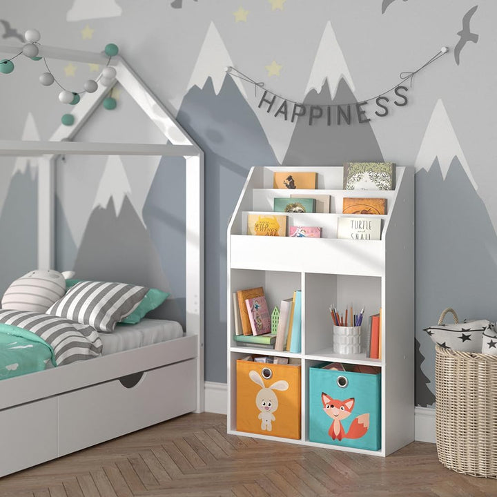 Vicco Kinderregal Luigi, Weiss, 72 x 114.2 cm mit 2 Faltboxen, mit 2 Faltboxen