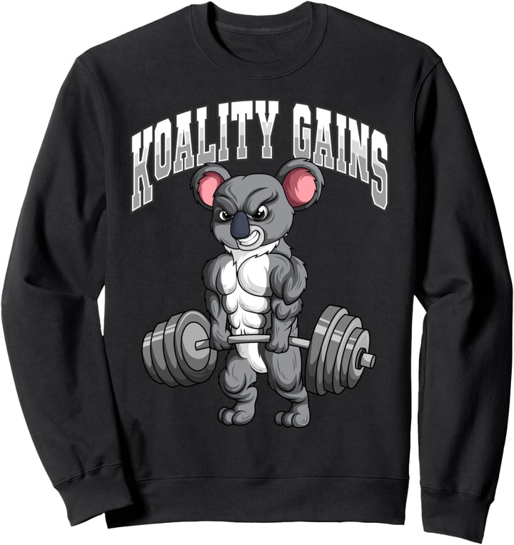 Koality Gains Fitness Gym Koala Bodybuilding Sweatshirt