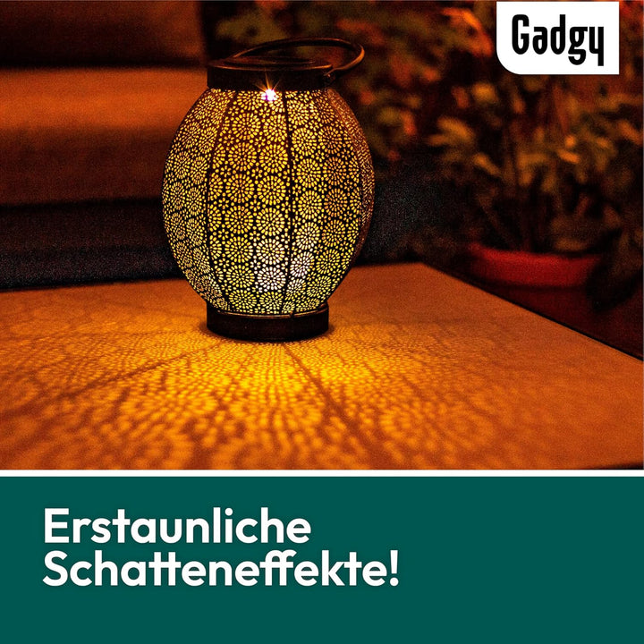 Gadgy Solar Laterne Aussen Blume | LED Solarlaterne für Aussen | Terassendeko Für Draussen | IP65-Wa