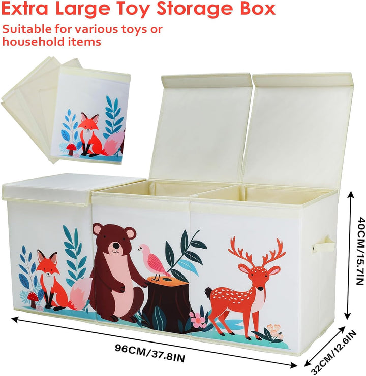 Extra Gross Aufbewahrungsbox mit Deckel Kinder, Zusammenklappbare Oxford-Spielzeugkiste mit Griff fü