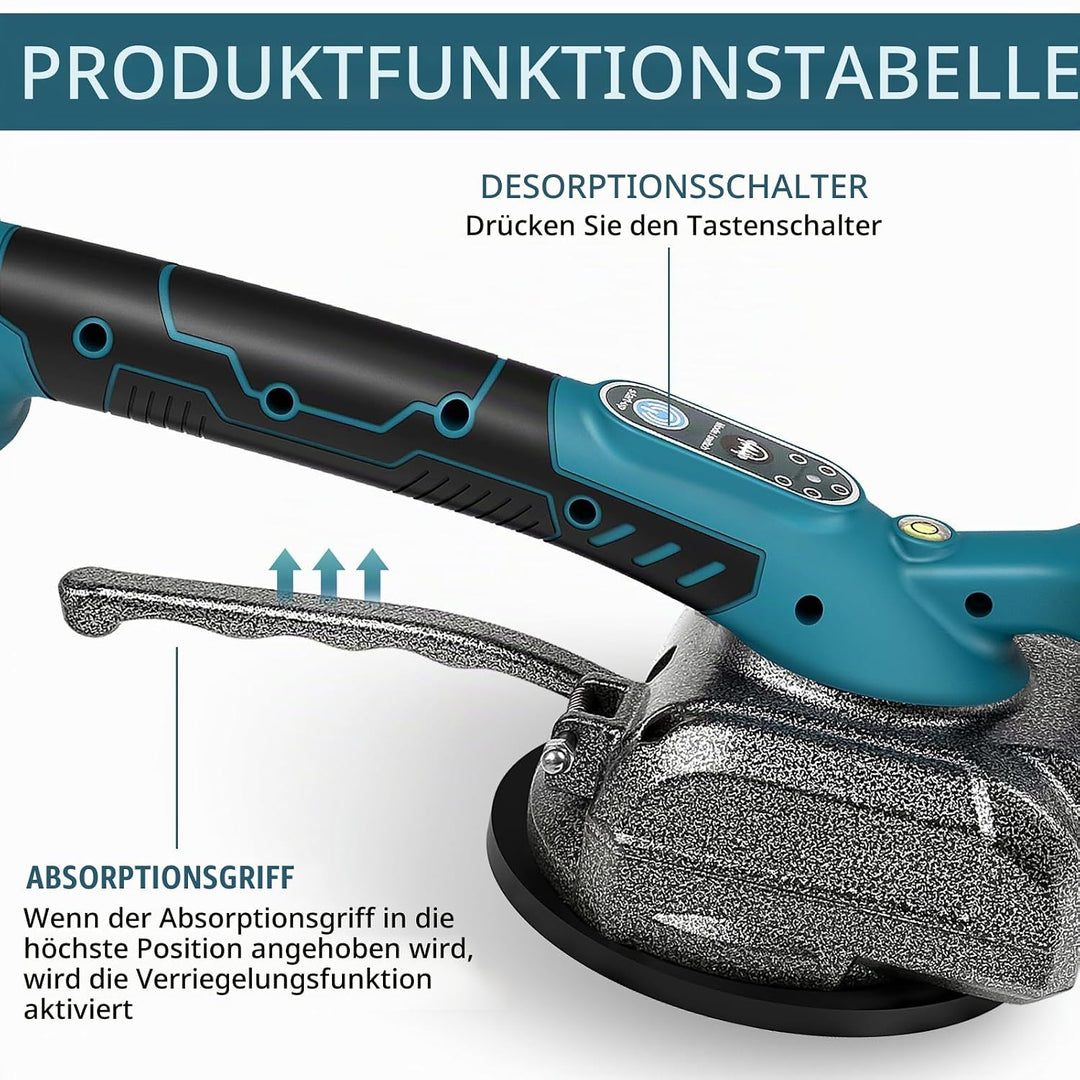 Fliesenvibrationsmaschine für Makita 18v, Fliesenleger-Vibrationsgerät mit 4,7" Saugnapf, 5 Gänge, e