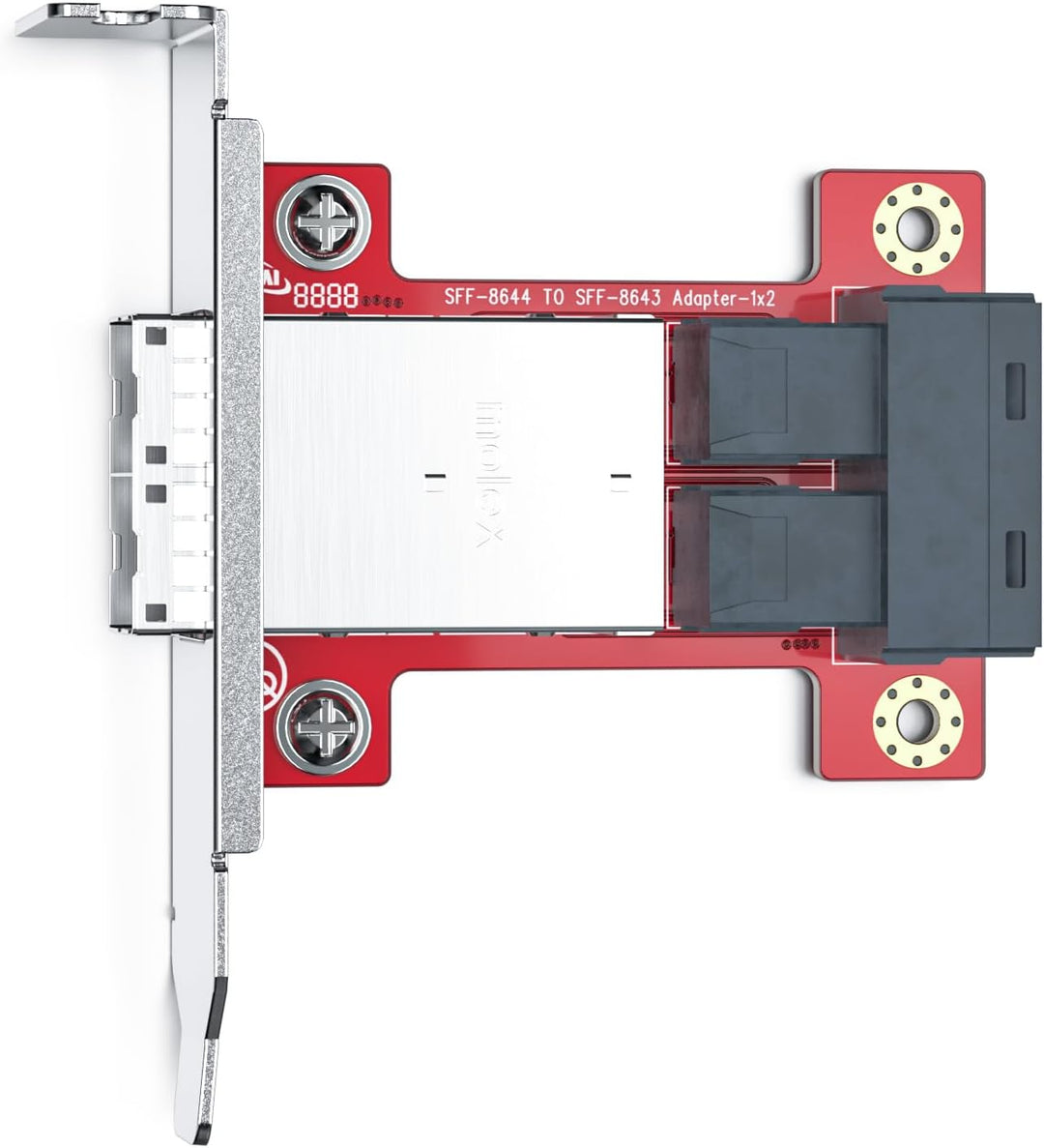 10Gtek Mini SAS Adapter SFF-8643 to SFF-8644 Dual Port Mini SAS Adapter 8643 Slot to 8644 Slot, 8643