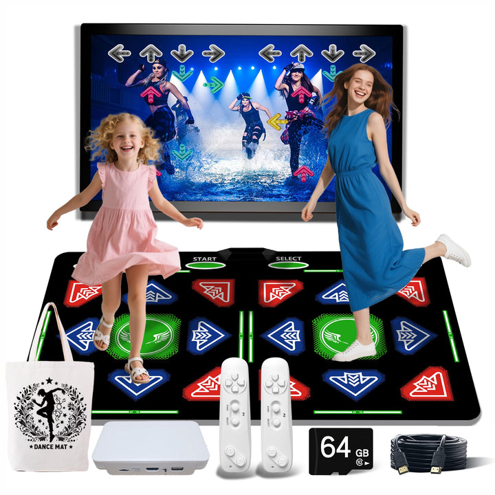 HDMI Tanzmatte für Kinder &amp; Erwachsene,64GB Tanzpad mit 1000 Spielen,885 Songs &amp; 81 MTVs,Weiche Flan