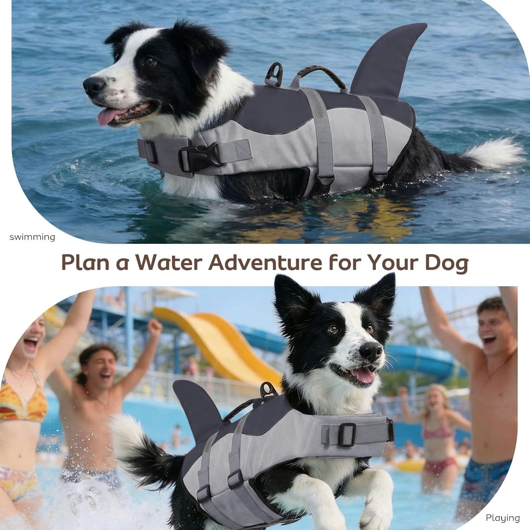CITÉTOILE Schwimmweste Hunde Hai, Leicht und Sicher für Wassersport, hundeschwimmweste mit Griff und