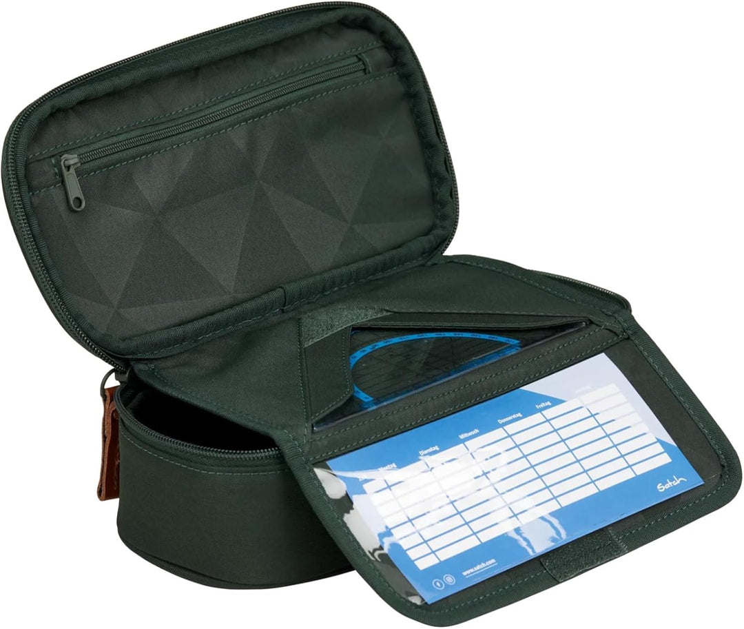 satch Schlamperbox extra gross inkl. Trennfach Reissverschlussfach Stiftehalter Geodreieck Sichtfens