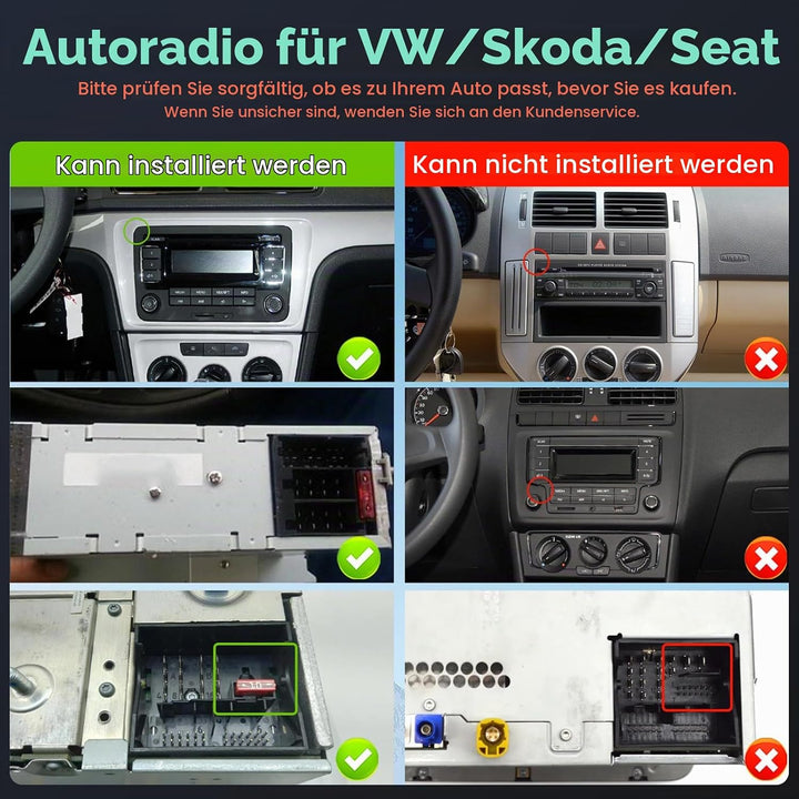 8 Core 6G+128G DSP Hikity Android Autoradio für VW Golf 5 6 Passat Tiguan Polo Caddy Seat, 7" Touchs
