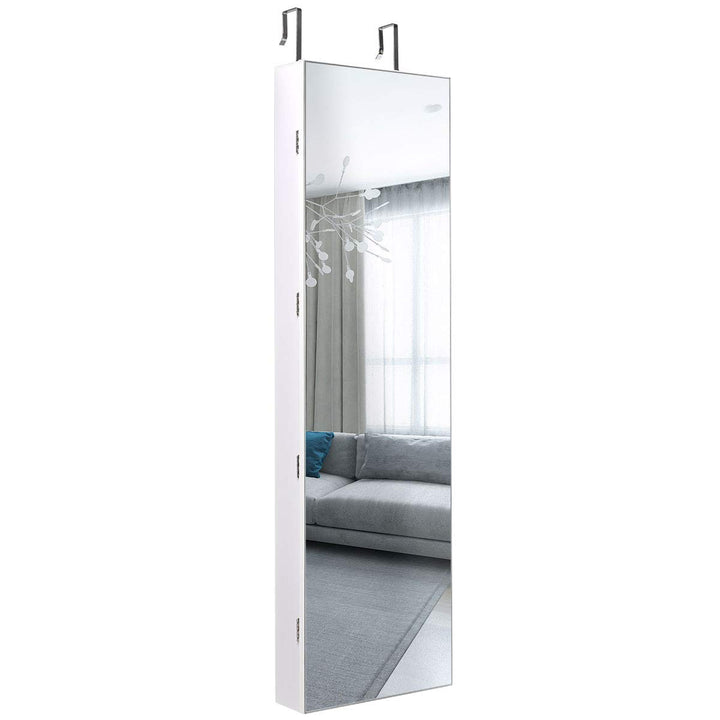 DREAMADE Schmuckschrank Spiegelschrank mit LED-Beleuchtung, LED Spiegelschrank Wandmontierend, Stand
