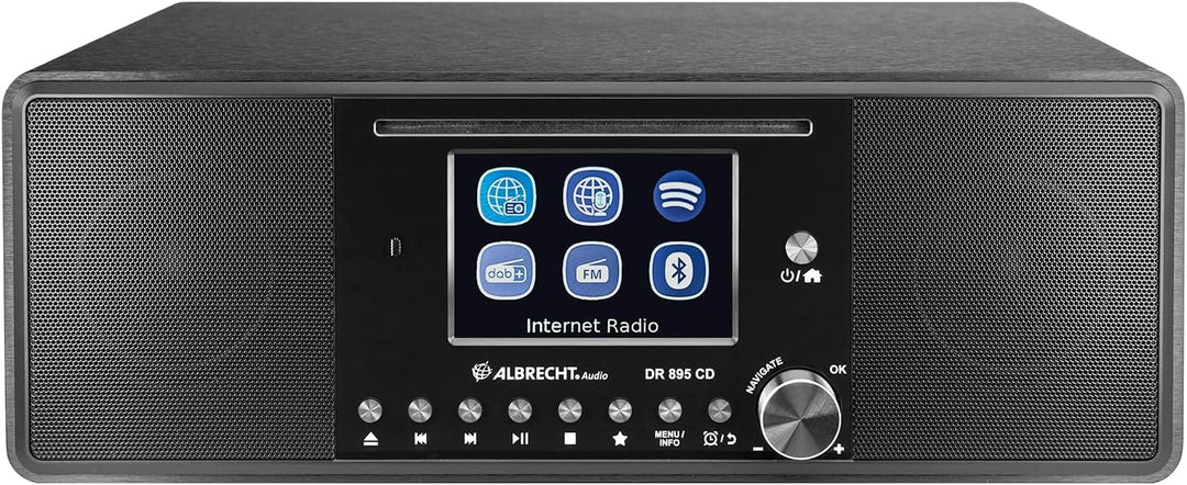 Albrecht DR 895 CD Kompaktanlage, DAB+/UKW/Internet/CD, 27895, Schwarz, mit 4" Farbdisplay, Stereo M