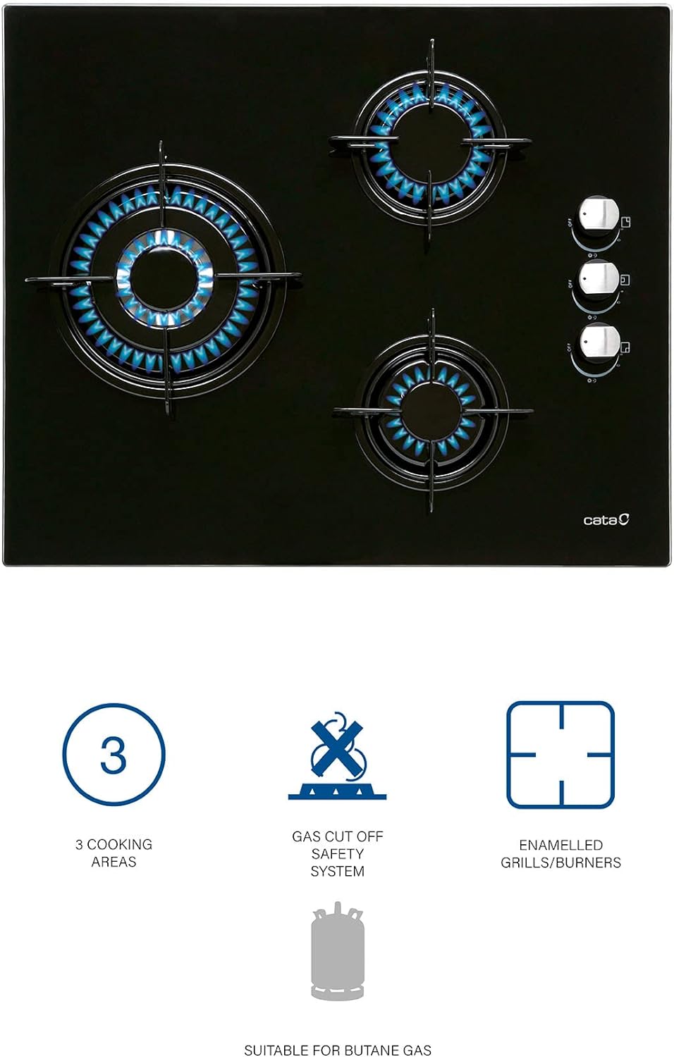 ENCIMERA CIB6021 BK 3F CRISTALGAS BUTANO CATA