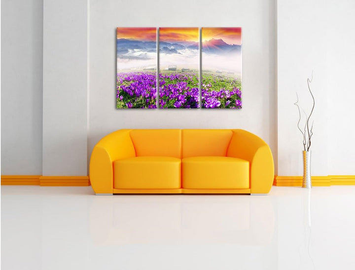 Pixxprint Sonnenaufgang im Karpaten Gebirge als Leinwandbild/Grösse: 3Teilig / Wandbild/Kunstdruck/f