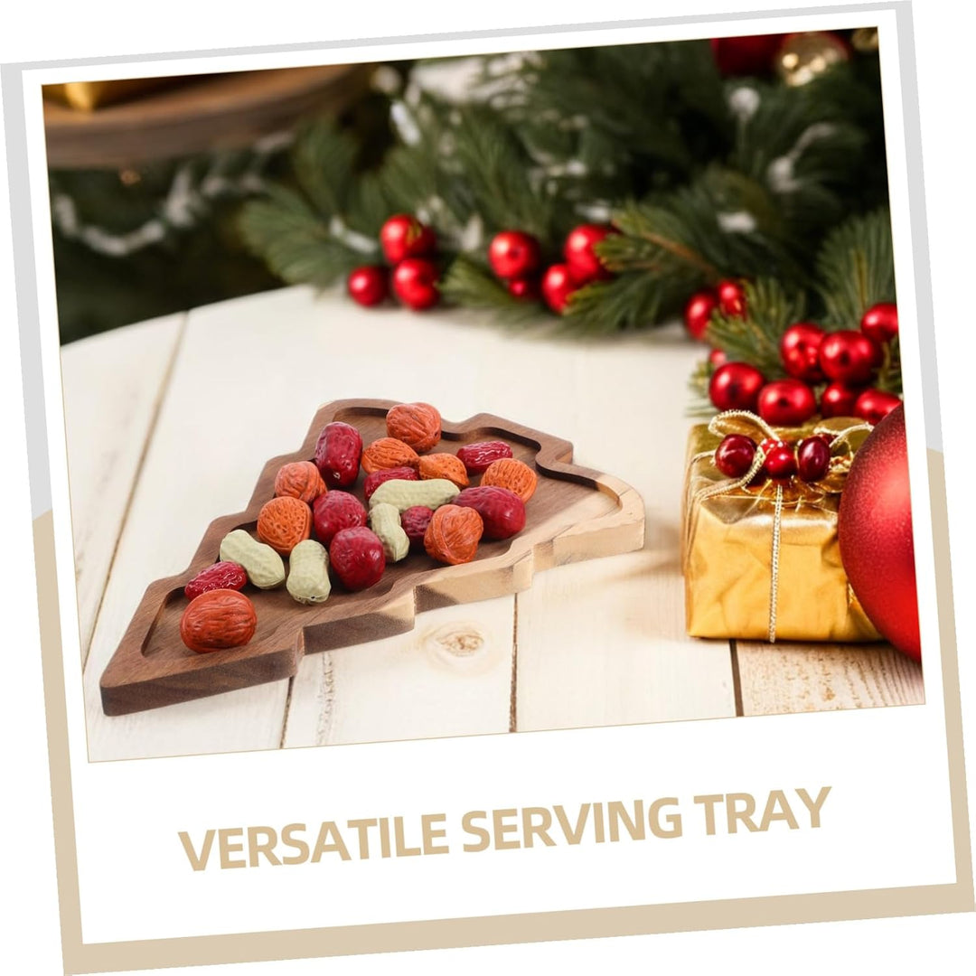 Toyvian Holz Weihnachtsbaum Serviertablett Baumförmiges Kinderfreundliches Dessert Candy Dish Festli