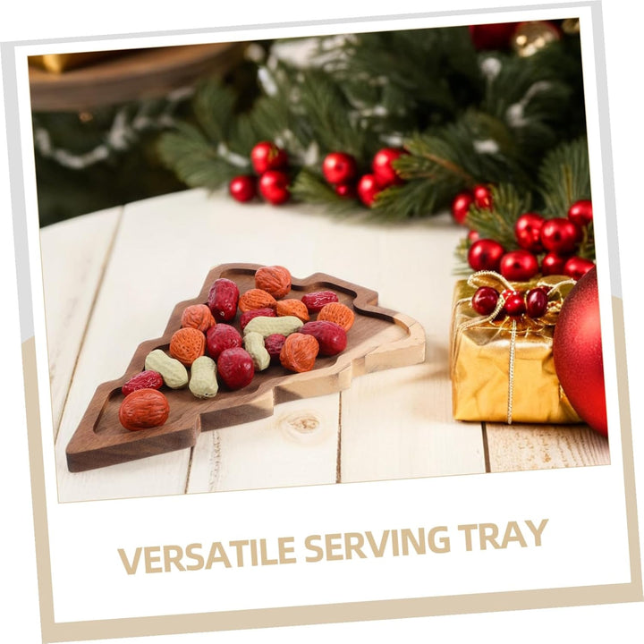 Toyvian Holz Weihnachtsbaum Serviertablett Baumförmiges Kinderfreundliches Dessert Candy Dish Festli