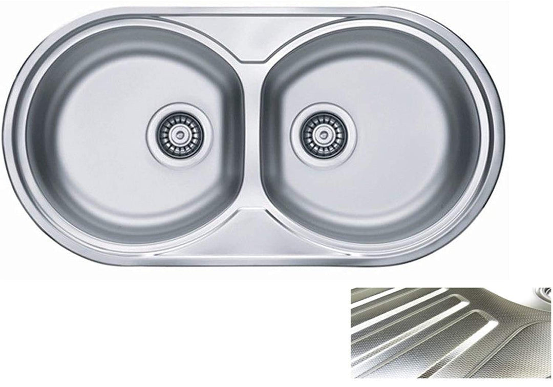VBChome: Einbauspüle 832x437 mm Camping Küchenspüle - Leinenstruktur Alveus Form 50 Spülbecken EDELS