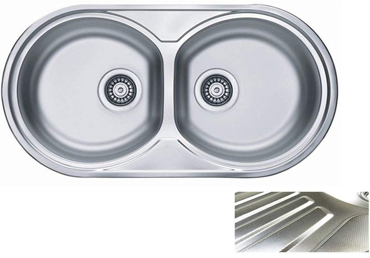VBChome: Einbauspüle 832x437 mm Camping Küchenspüle - Leinenstruktur Alveus Form 50 Spülbecken EDELS