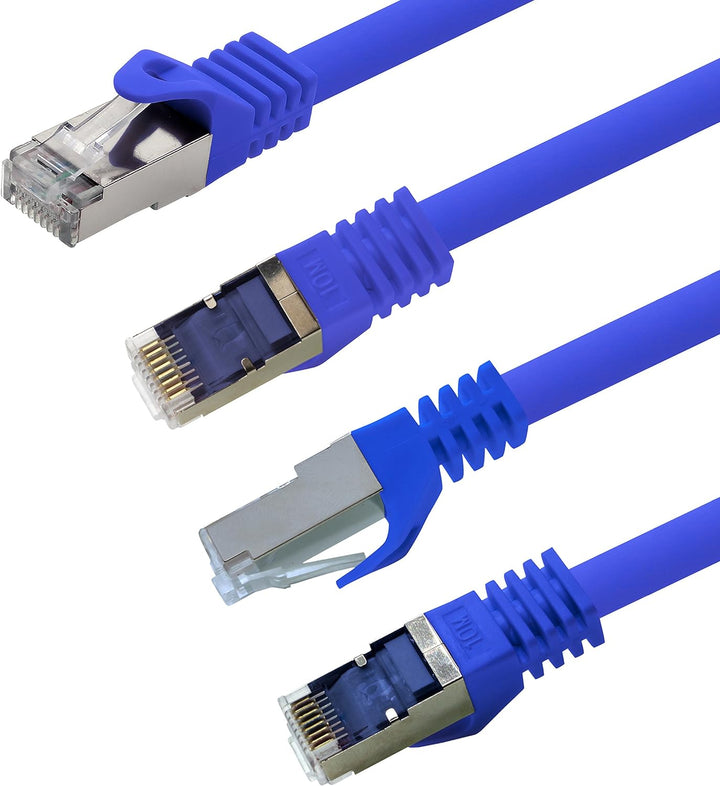 10m - blau - 10 Stück CAT.7 Netzwerkkabel Sftp (Rohkabel) Patchkabel (SET) 10000Mbit/s - 500 MHz kon