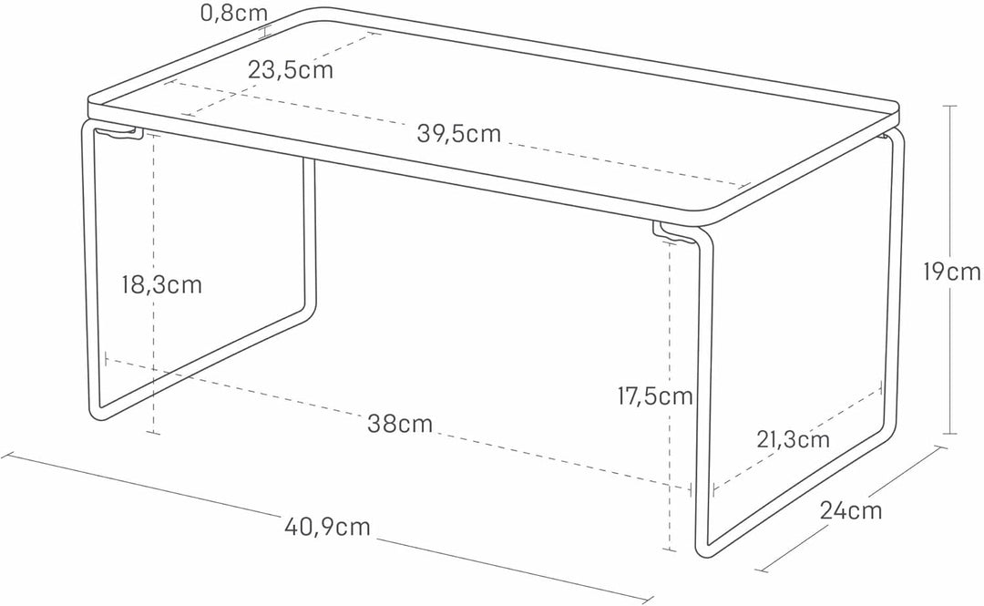 Yamazaki 1367 Tower Stapelbares Klappregal M, weiss, Stahl, minimalistisch, 24 x 40,9 x 19 cm (L x B