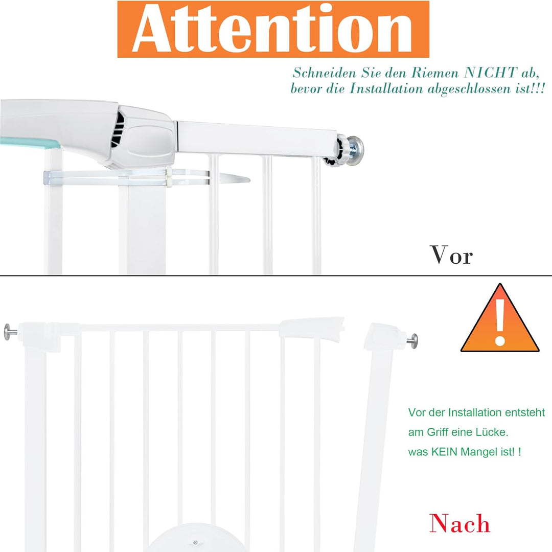 Aufun Treppenschutzgitter Türschutzgitter Kinder ohne Bohren, für 95-105 cm breit, Türgitter mit Dru