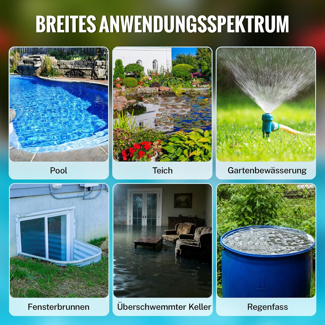 WORKPRO Schmutzwasserpumpe, 700W Tauchpumpe mit Fördermenge 17.000 l/h, Wasserpumpe mit Schwimmersch