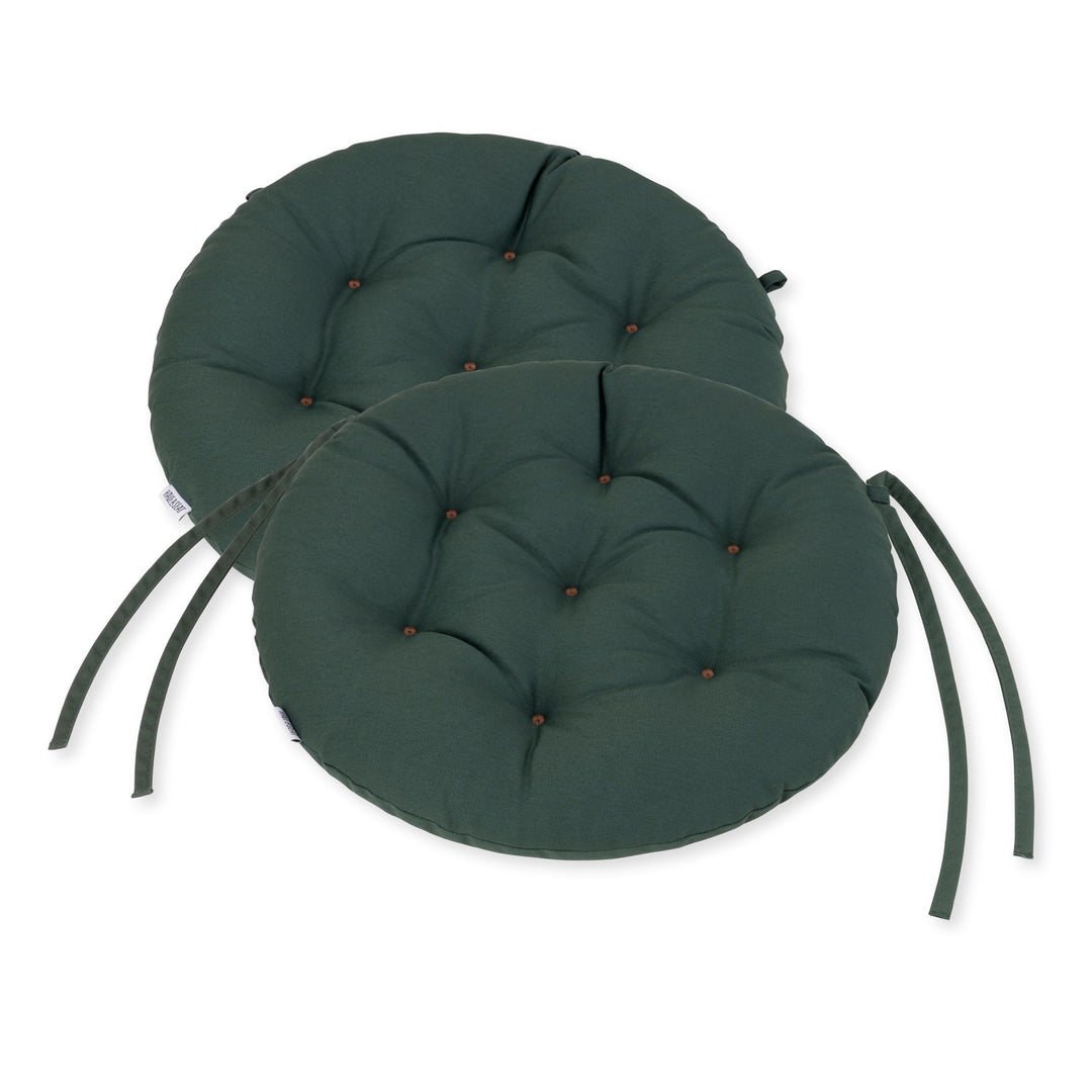 Sitzkissen Rund 40cm - 2er Set - Bequeme Sitzkissen Outdoor - Waschbar bis 95°C, Wetterfest, Orthopä