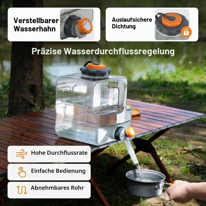 8-20L Wasserbehälter mit Hahn, Camping Wasserkanister kompatibel mit elektrischen Wasserpumpen, Trag