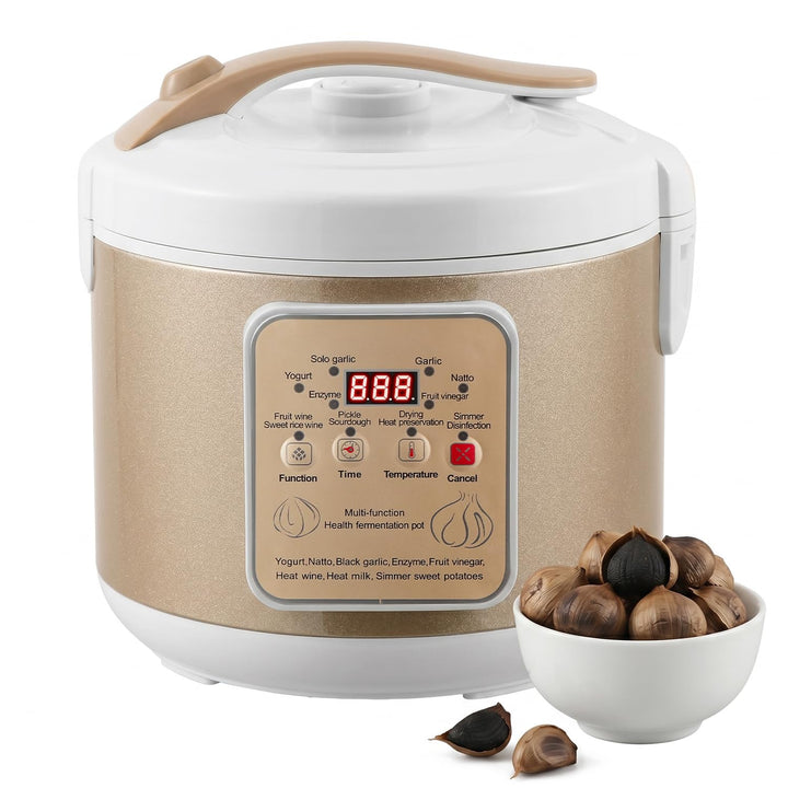 Moongiantgo 6l Schwarzer Knoblauchfermenter, Automatische Steuerung Knoblauchtopf Natto, Joghurt, Ki