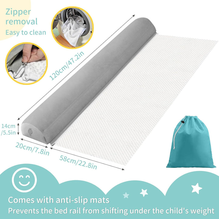 Bettschutzgitter Für Kinder, Aufblasbarer Rausfallschutz Bett Reise, Schutzkissen Bed Bumper mit rut