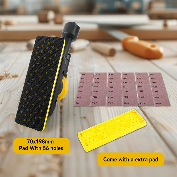 Exzenterschleifer Pneumatische Poliermaschine Set, 10000RPM Pneumatischer Handschleifer 7x20cm Staub