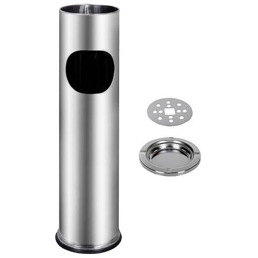 2-in-1 Mülleimer für draussen, 58 cm, Silber. Silber 58 CM, Silber 58 CM