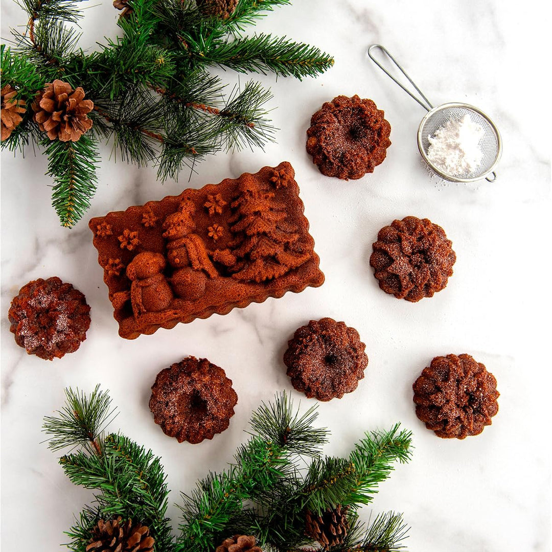 Nordic Ware Winter Wonderland Kastenform Weihnachten Gugelhupfform Aluguss Gugelhupfform mit Weihnac